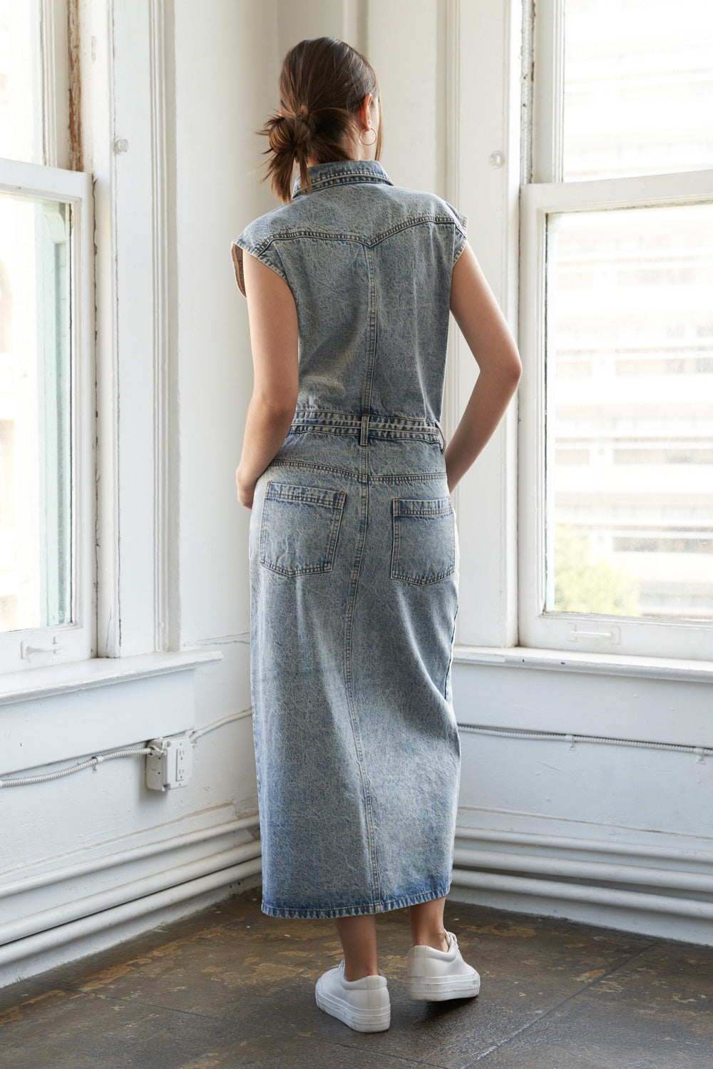 WILDFLOWER WHIMSY DENIM MIDI DRESS Flying Tomato