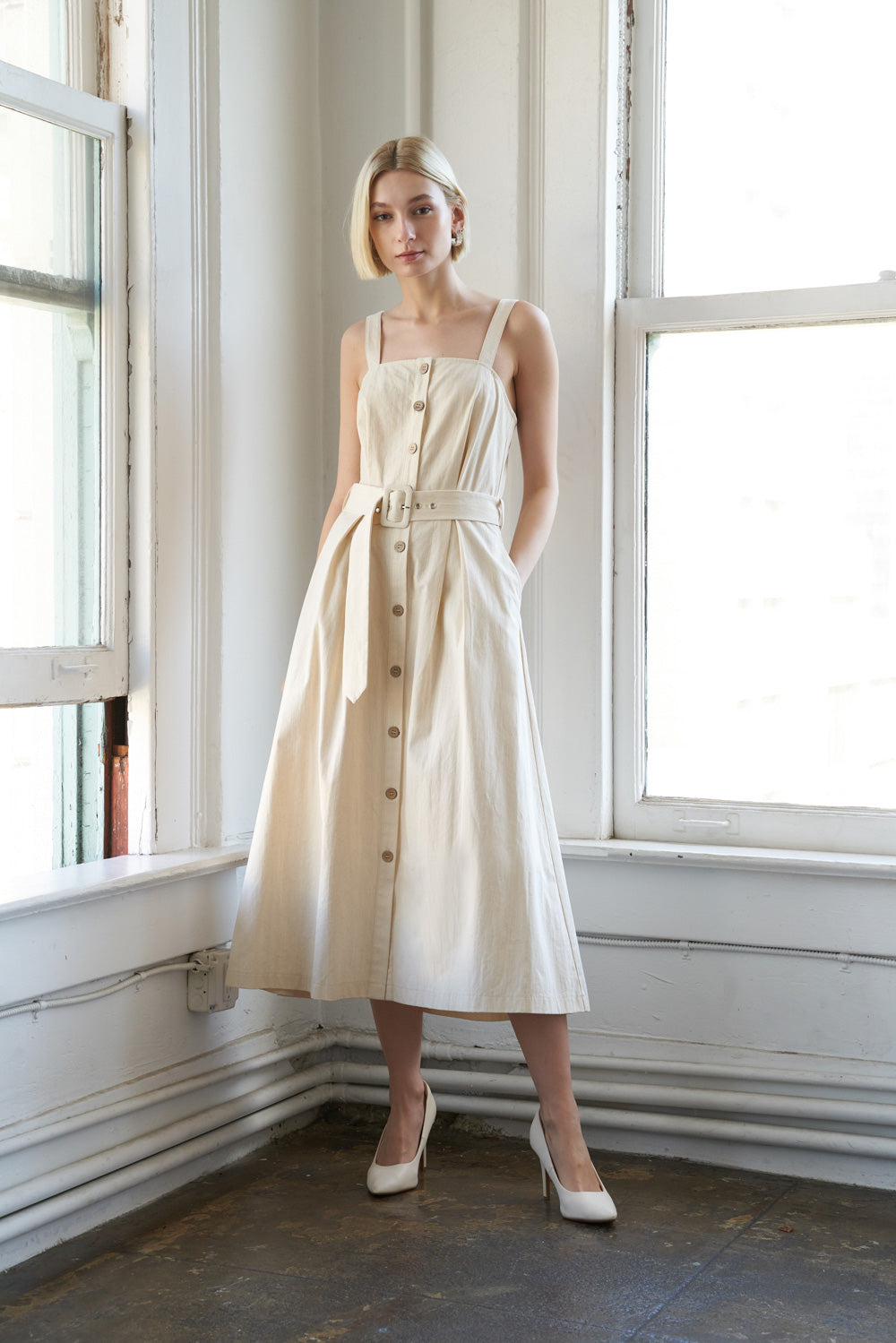 CALIFORNIA DREAMING WOVEN MIDI DRESS Flying Tomato