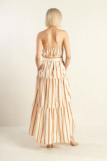 NOSTALGIC CHARM STRAPLESS MAXI DRESS