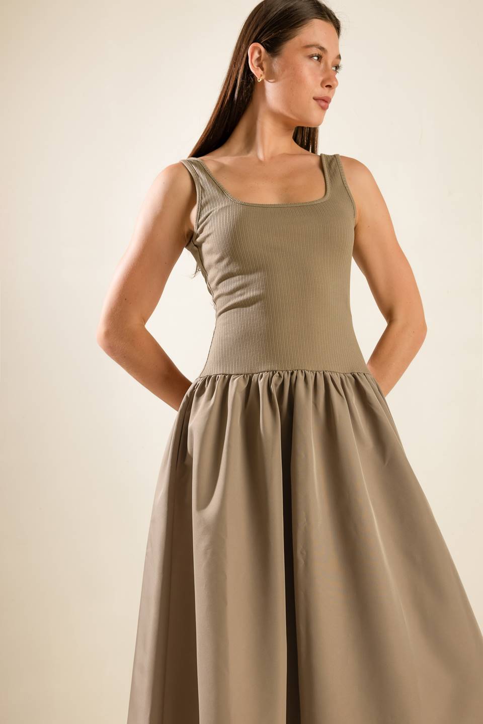 LIGHT UP THE SKY WOVEN MIDI DRESS Flying Tomato