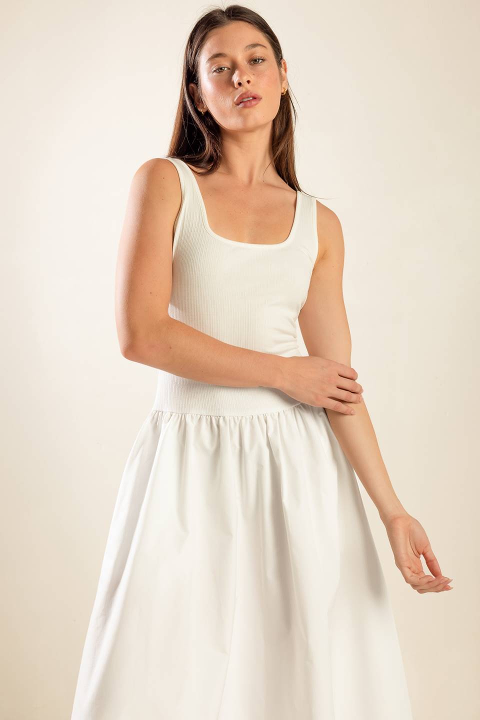 LIGHT UP THE SKY WOVEN MIDI DRESS Flying Tomato