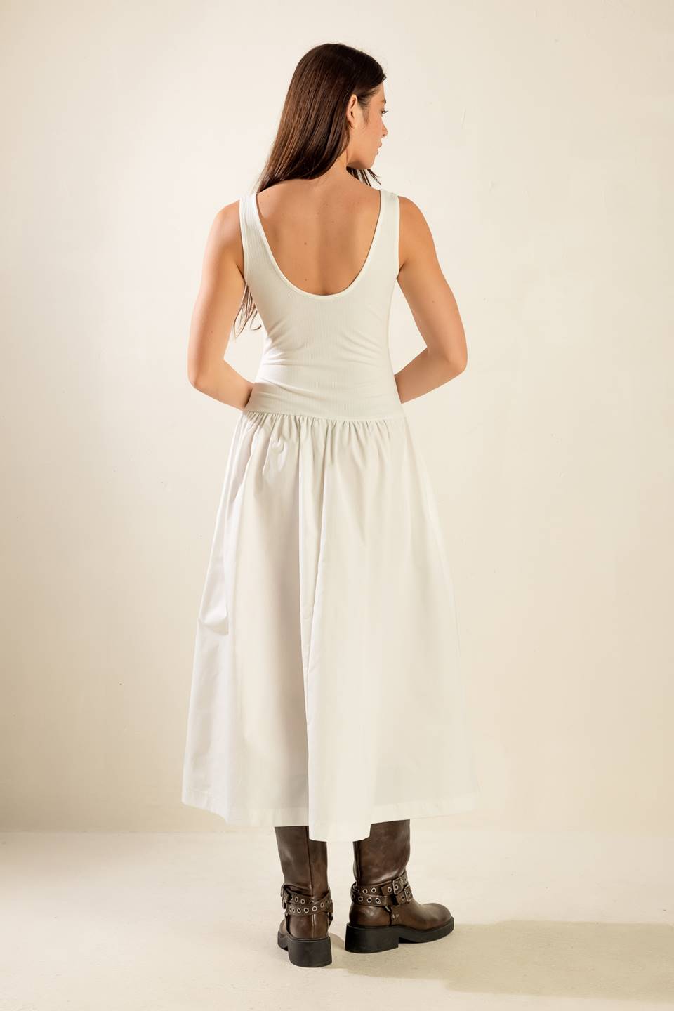 LIGHT UP THE SKY WOVEN MIDI DRESS Flying Tomato