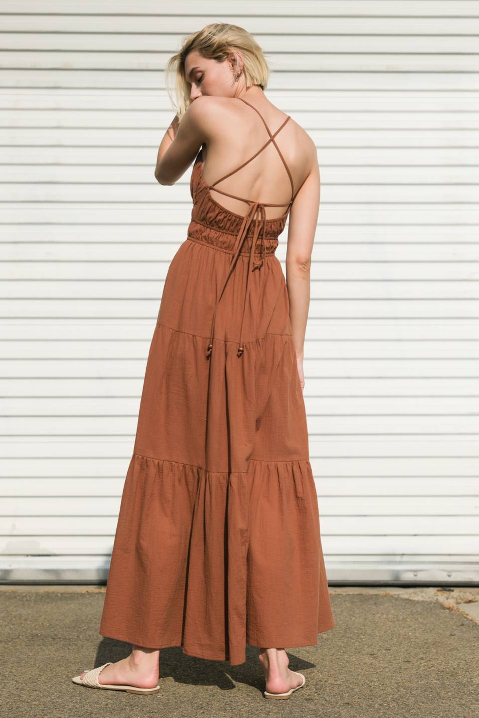 EFFORTLESS ELEGANCE WOVEN MAXI DRESS Flying Tomato