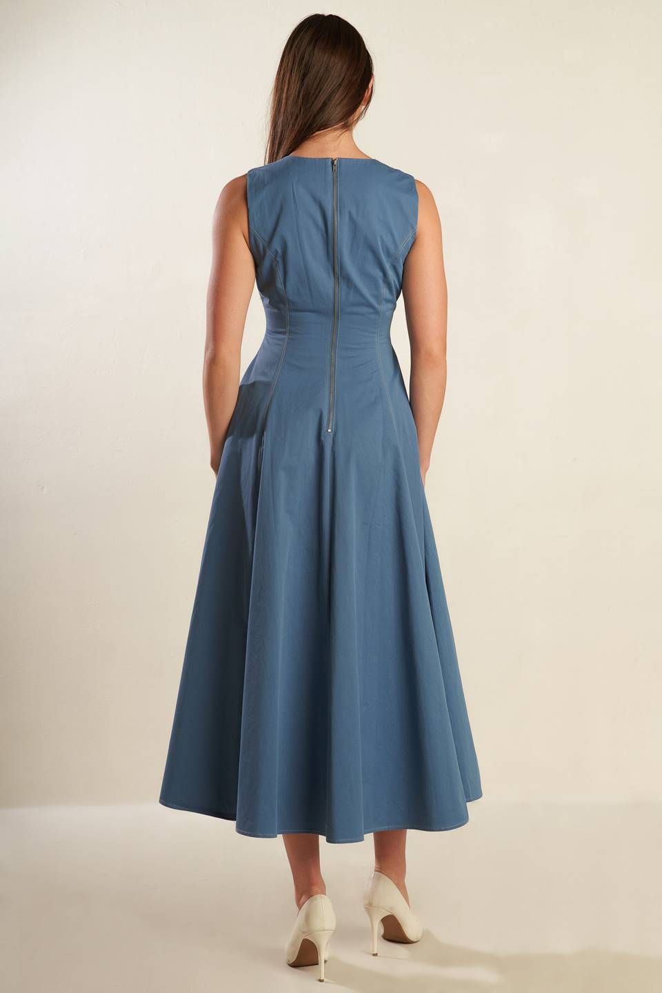 STAYING IN THE CITY WOVEN MIDI DRESS Flying Tomato