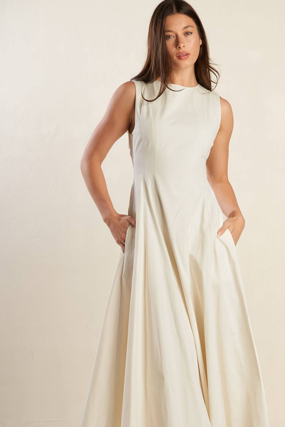 STAYING IN THE CITY WOVEN MIDI DRESS Flying Tomato