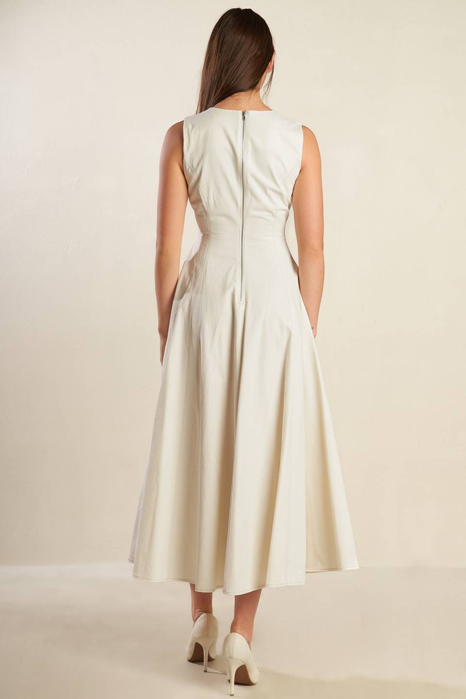 STAYING IN THE CITY WOVEN MIDI DRESS Flying Tomato
