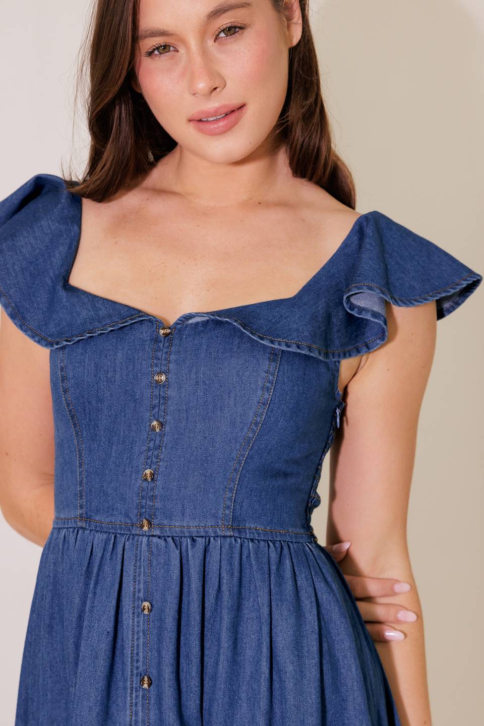 ONCE UPON A TIME DENIM BLUE MIDI DRESS Flying Tomato