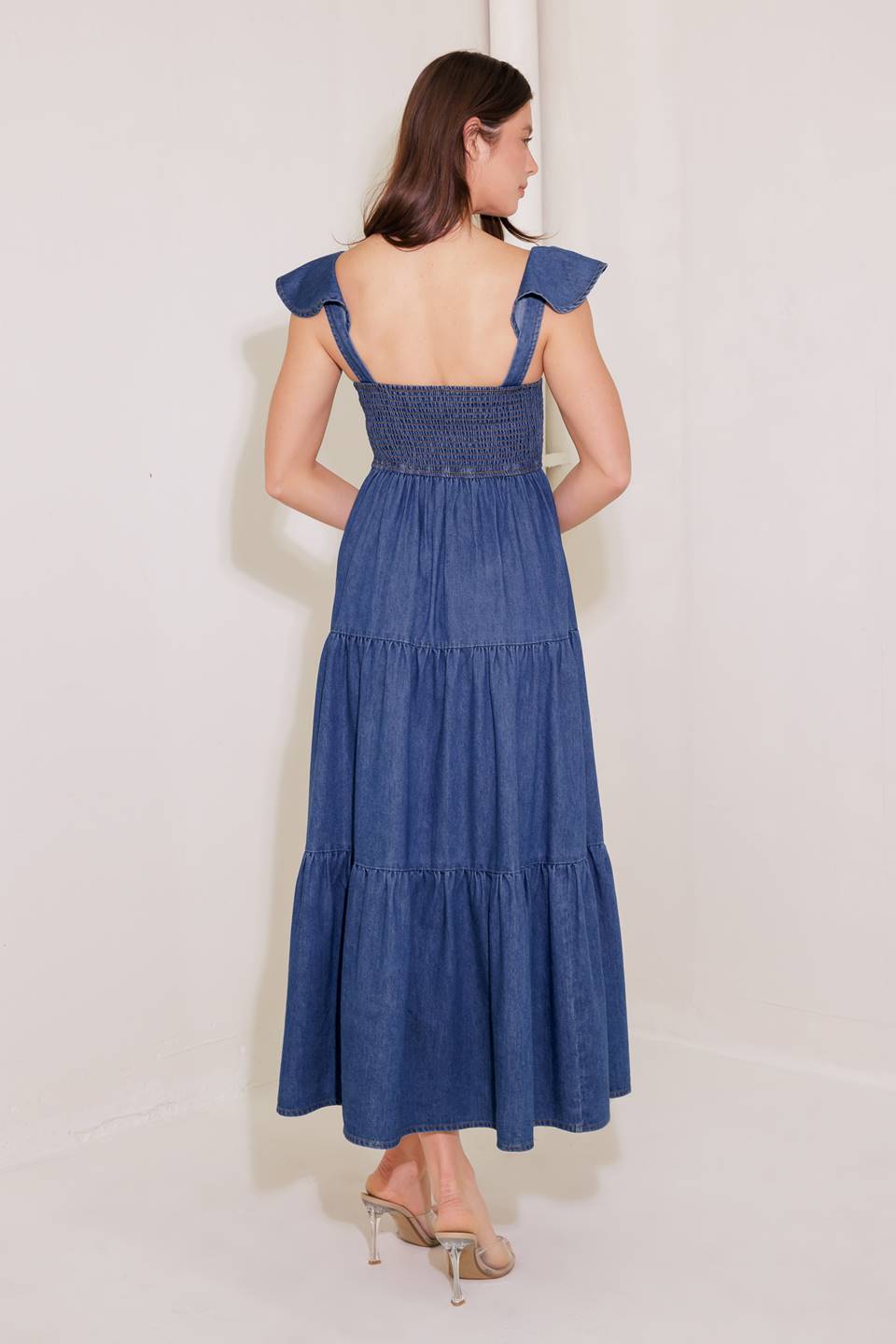 ONCE UPON A TIME DENIM BLUE MIDI DRESS Flying Tomato
