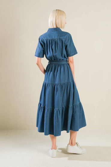 ABSOLUTE EDGE DENIM MIDI DRESS