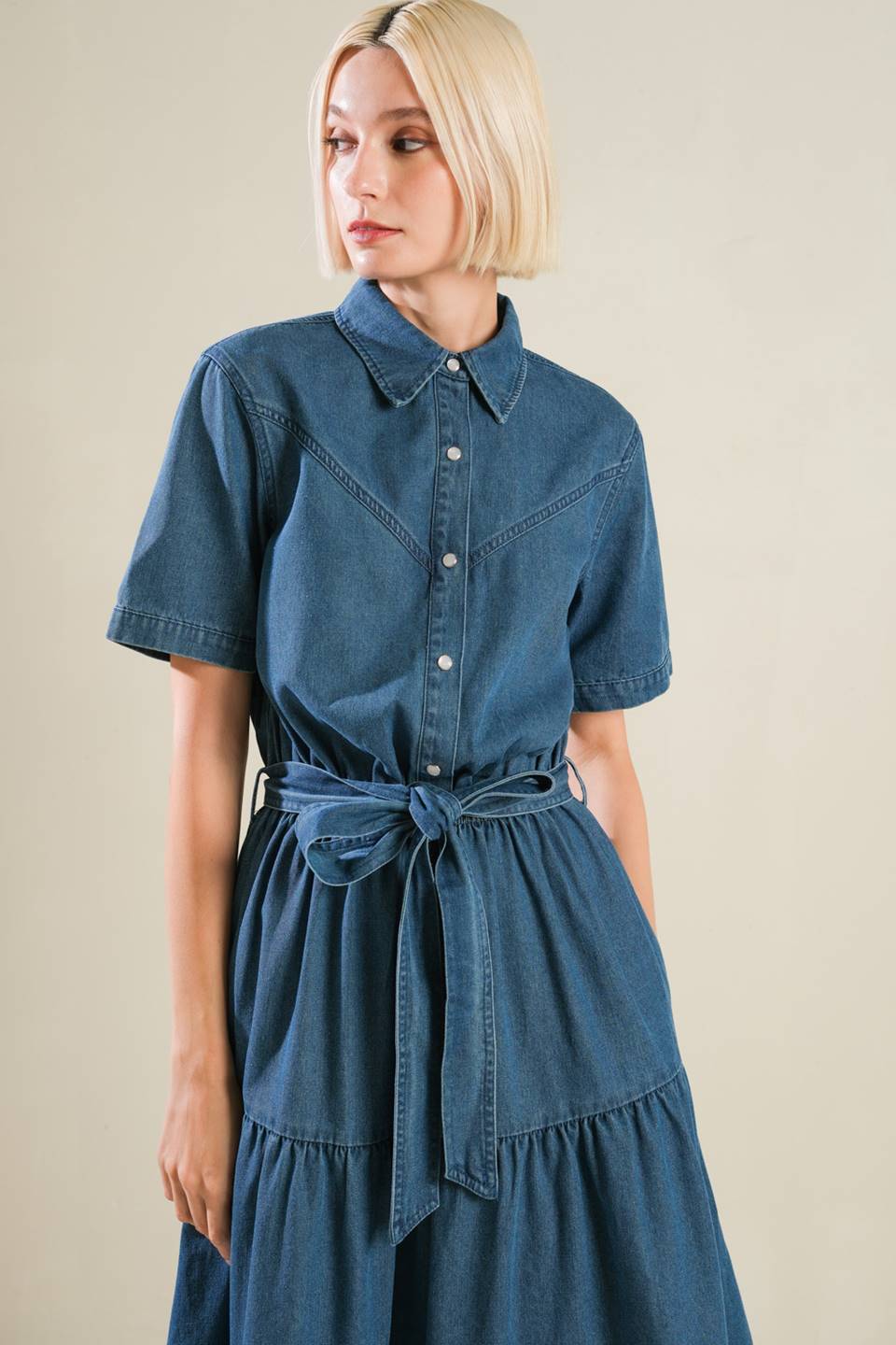 ABSOLUTE EDGE DENIM MIDI DRESS Flying Tomato