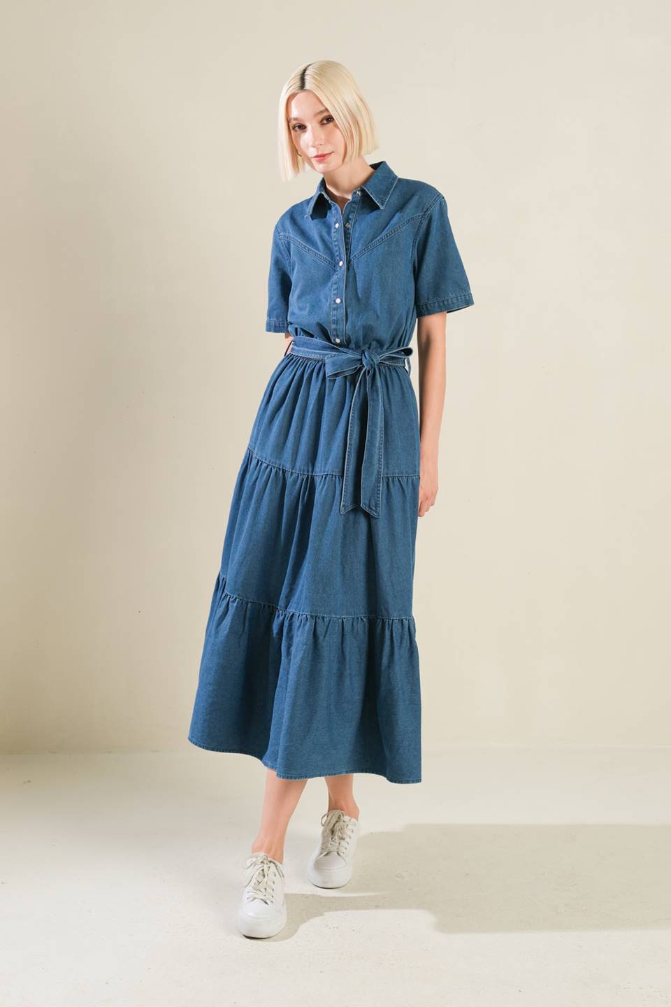 ABSOLUTE EDGE DENIM MIDI DRESS Flying Tomato