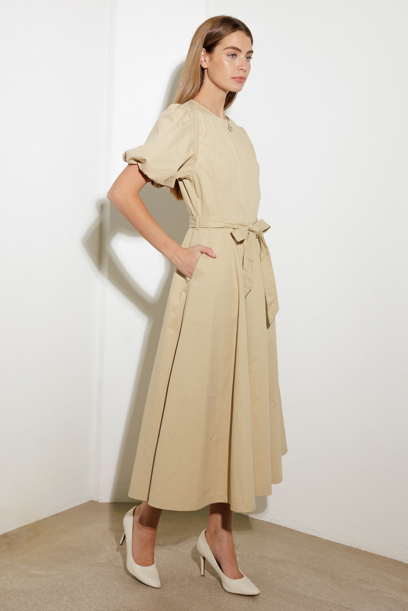 WHAT DO YOU MEAN WOVEN MIDI DRESS Flying Tomato