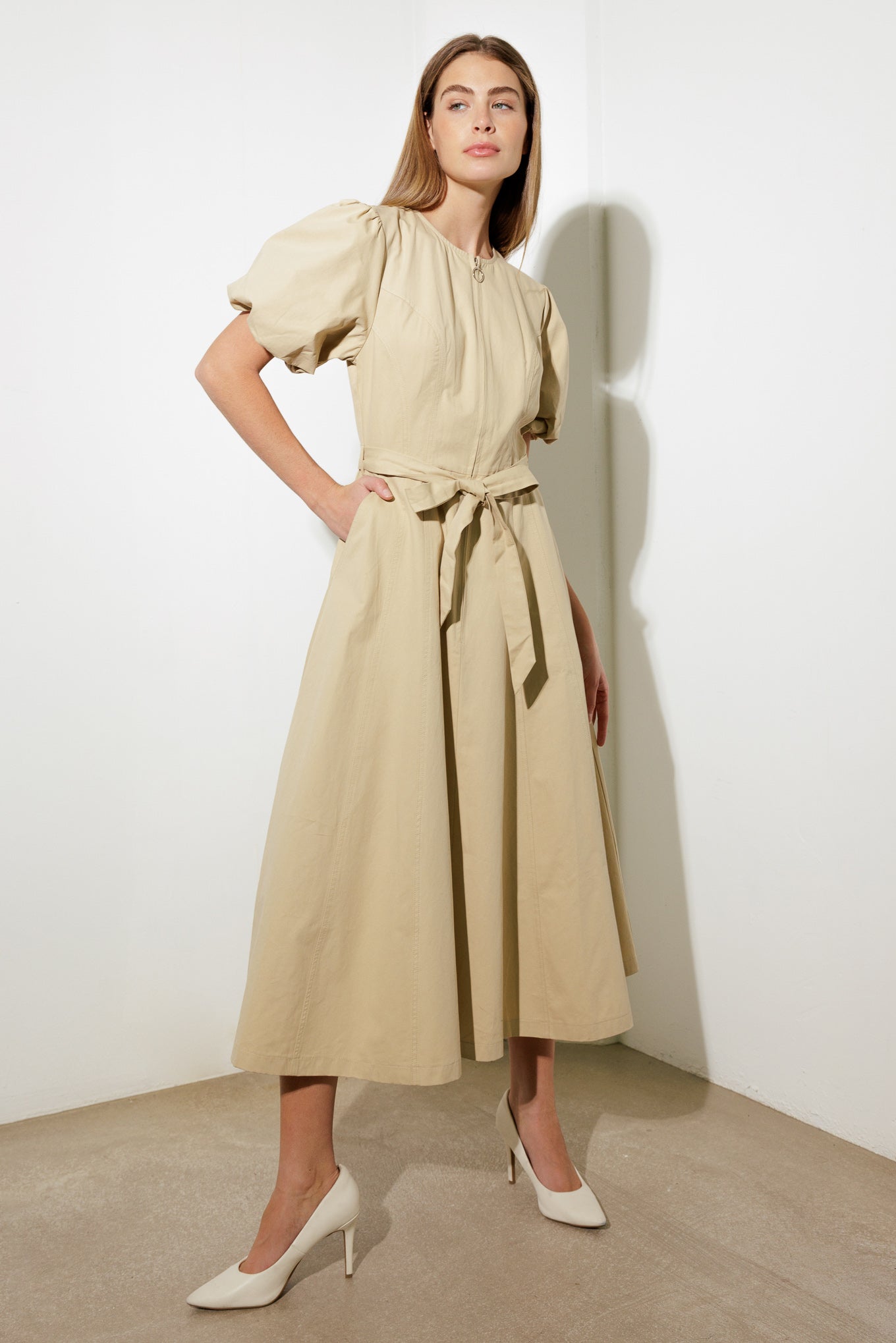 WHAT DO YOU MEAN WOVEN MIDI DRESS Flying Tomato