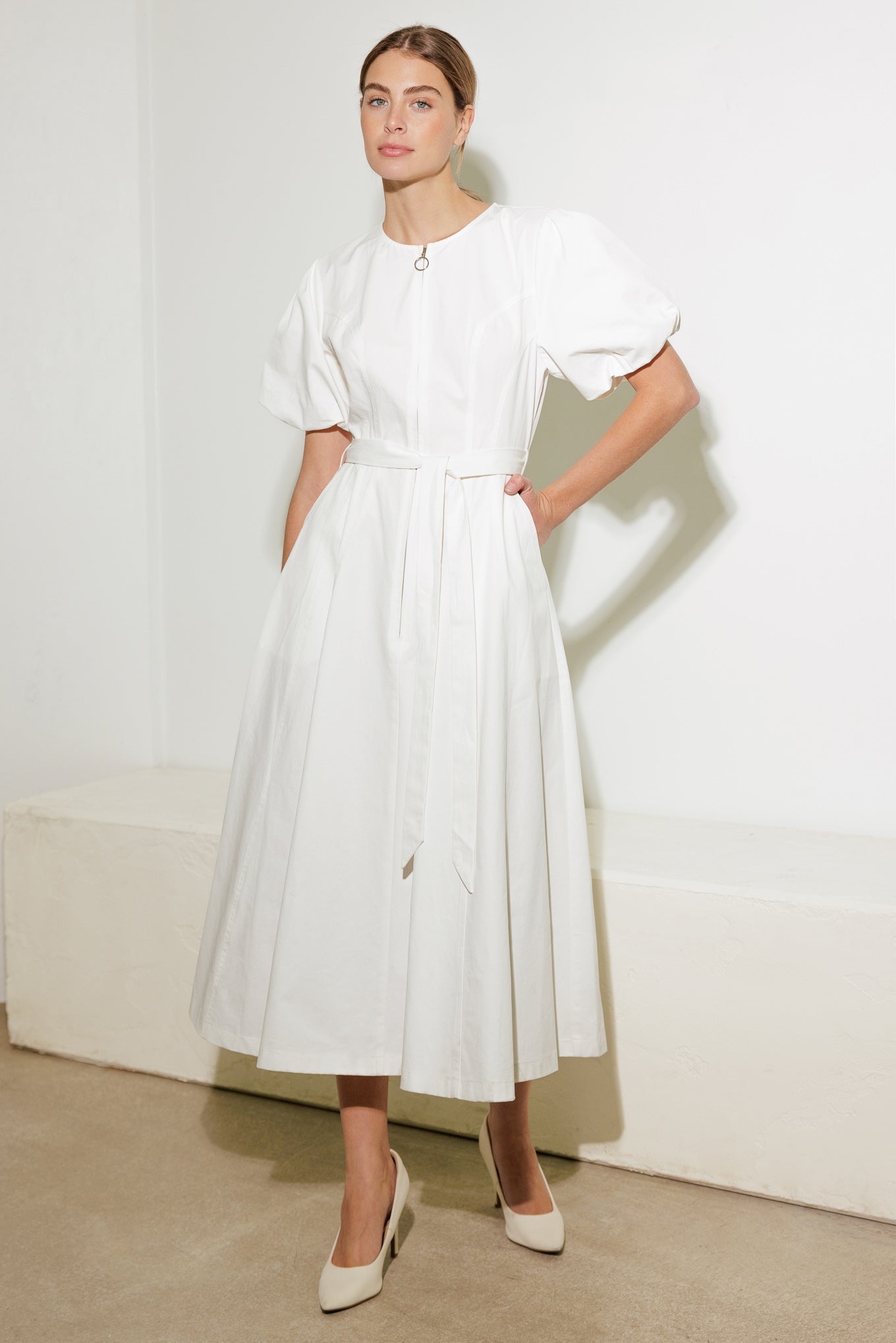 WHAT DO YOU MEAN WOVEN MIDI DRESS Flying Tomato