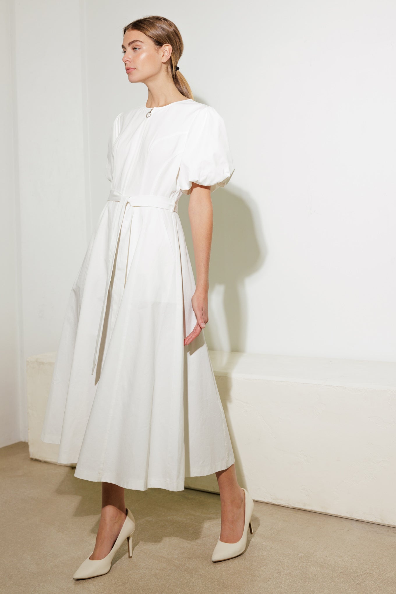 WHAT DO YOU MEAN WOVEN MIDI DRESS Flying Tomato