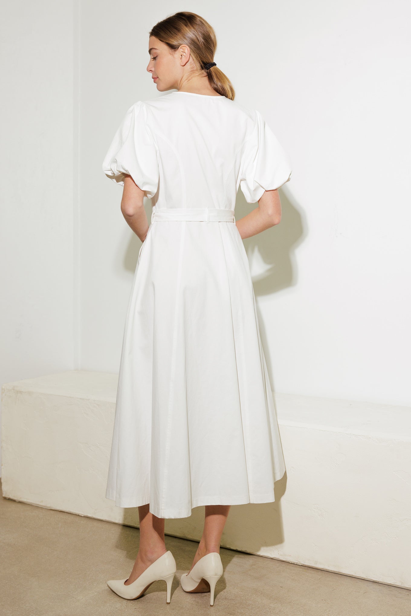 WHAT DO YOU MEAN WOVEN MIDI DRESS Flying Tomato