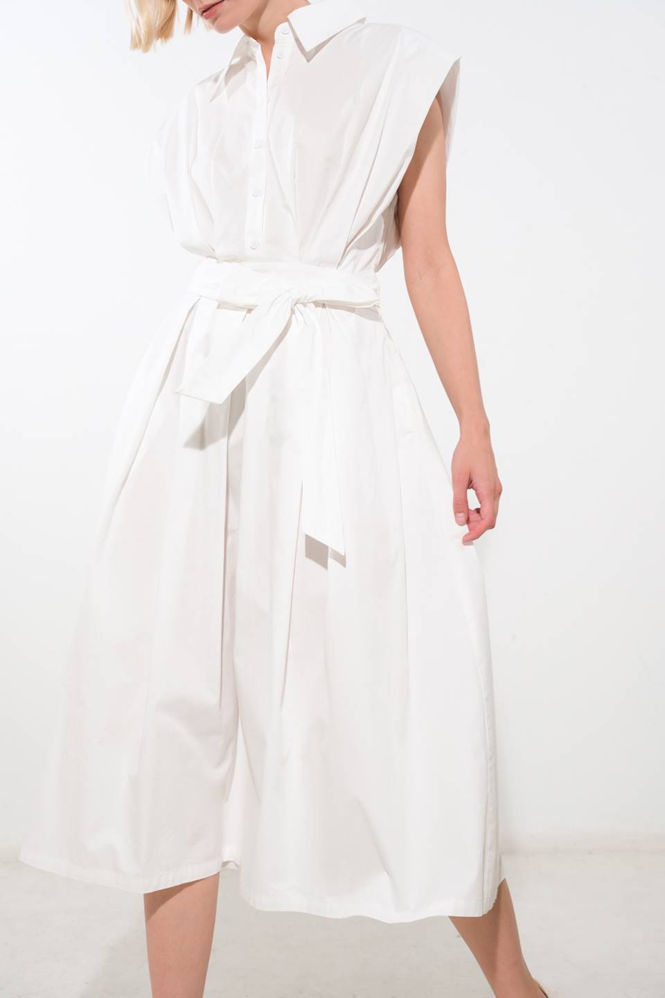 DEEPER CONNECTION WOVEN MIDI DRESS Flying Tomato