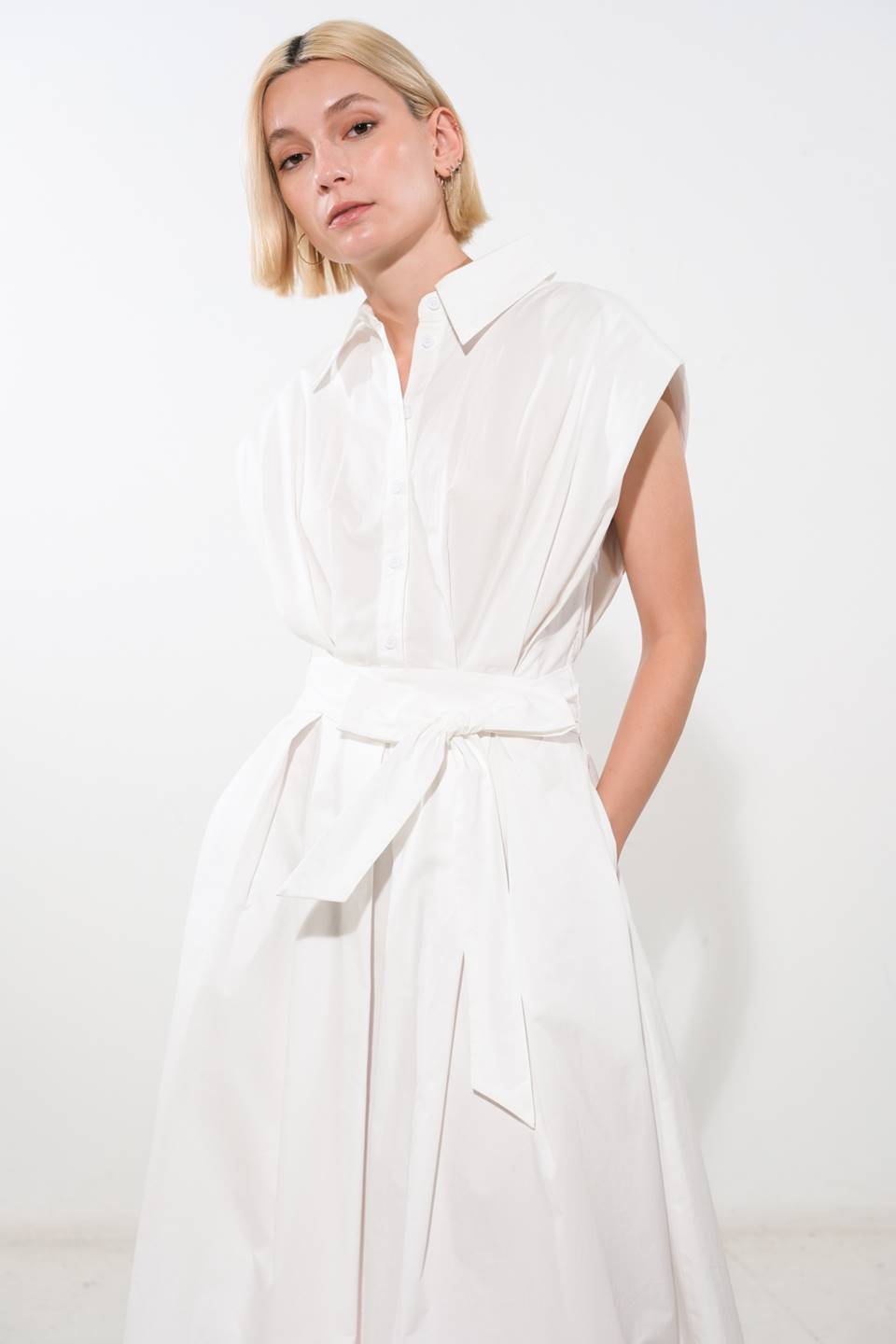 DEEPER CONNECTION WOVEN MIDI DRESS Flying Tomato