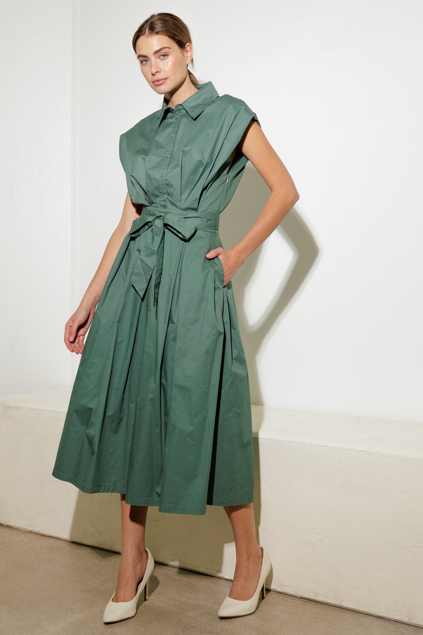 DEEPER CONNECTION WOVEN MIDI DRESS Flying Tomato