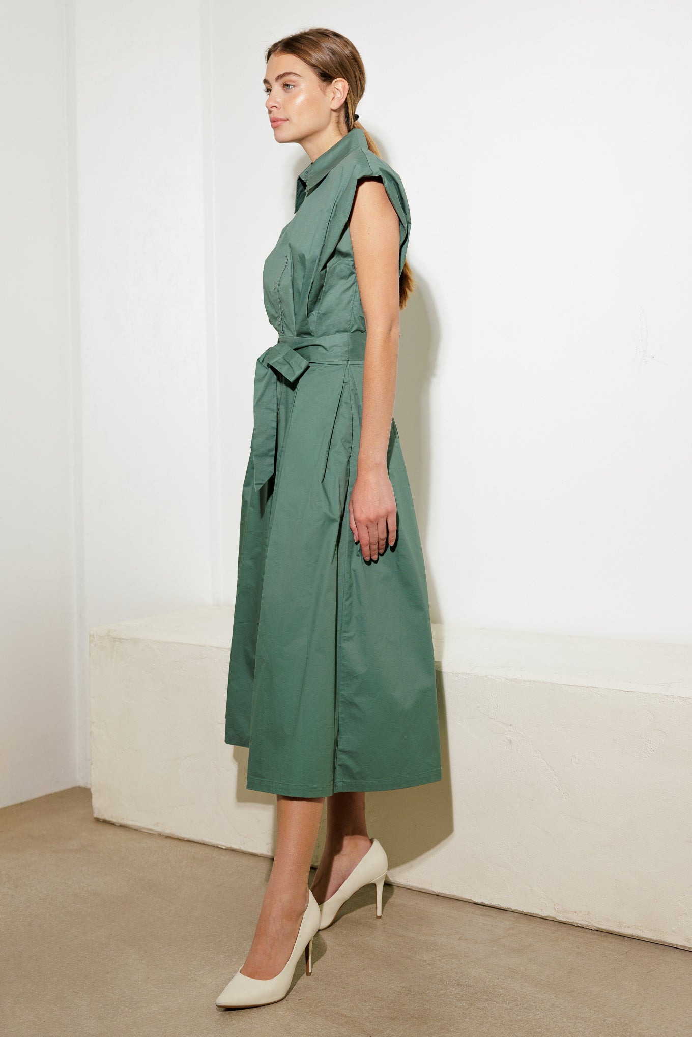 DEEPER CONNECTION WOVEN MIDI DRESS Flying Tomato