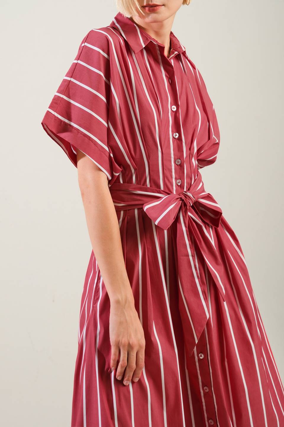 DARING HEART WOVEN MIDI DRESS