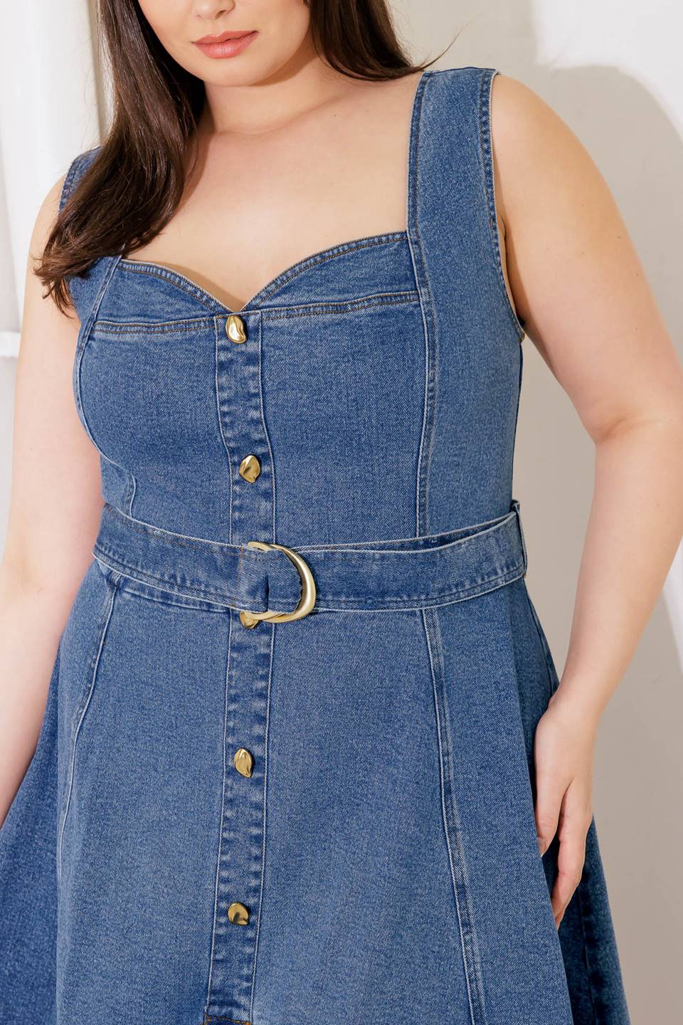 PRETTIEST BEHAVIOR DENIM MIDI DRESS Flying Tomato