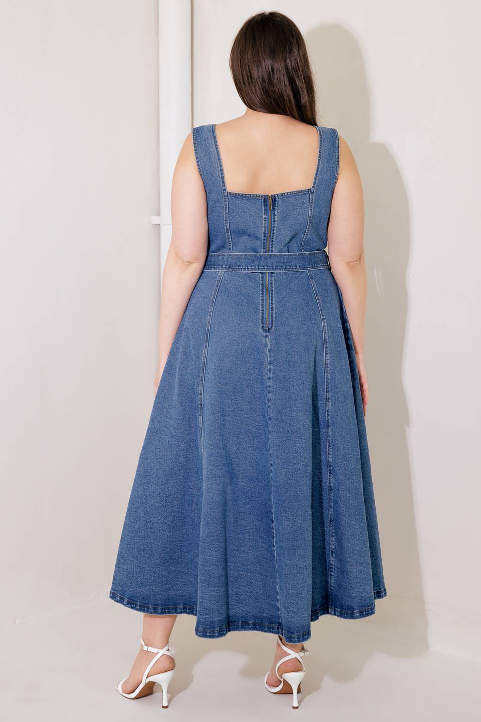 PRETTIEST BEHAVIOR DENIM MIDI DRESS Flying Tomato