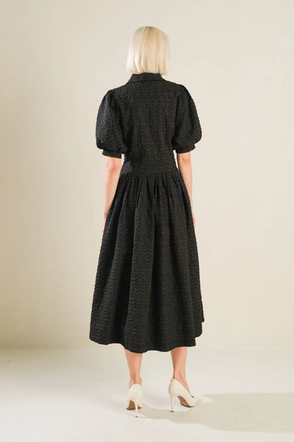 CONSTANTLY TRENDY WOVEN MIDI DRESS