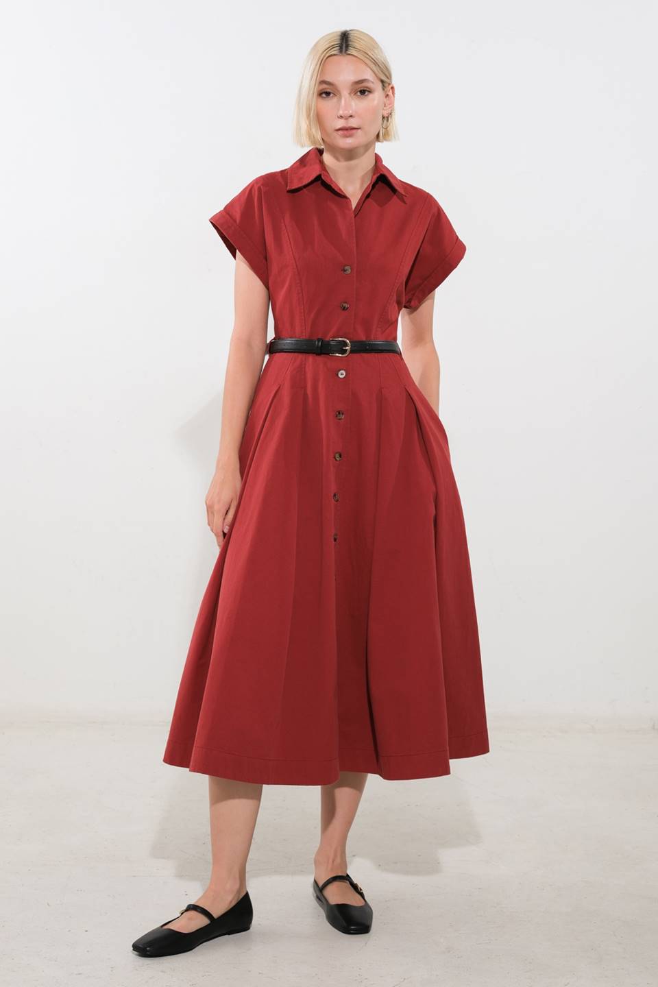 PERFECT BALANCE WOVEN MIDI DRESS Flying Tomato