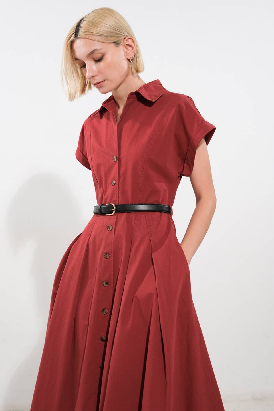 PERFECT BALANCE WOVEN MIDI DRESS Flying Tomato