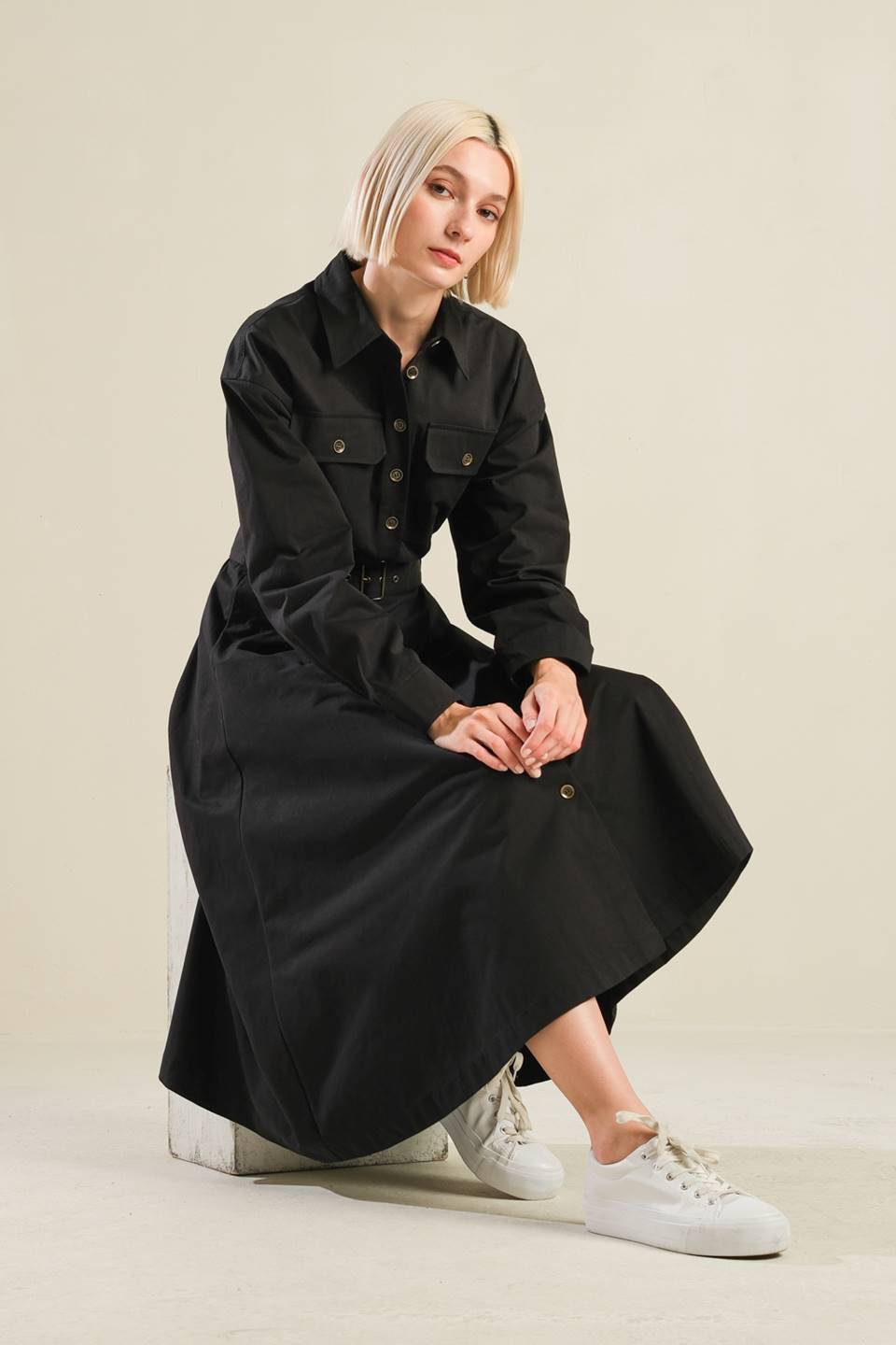 CHARMING DECISION WOVEN MIDI DRESS Flying Tomato