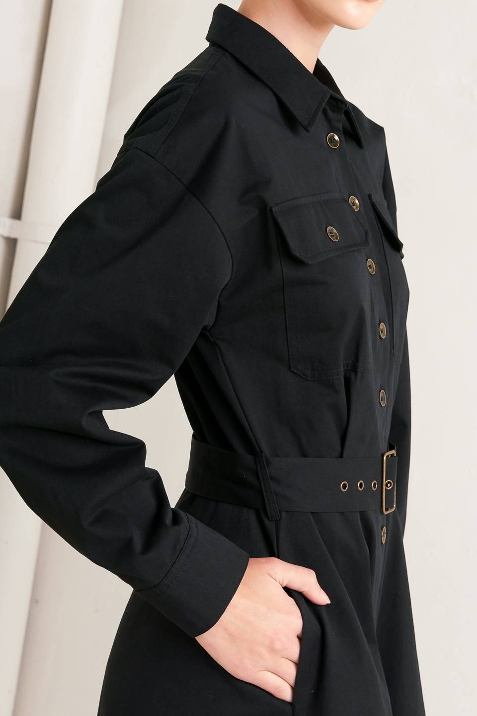 Charming Decision Woven Midi Dress With Self Belt Pockets Flying Tomato