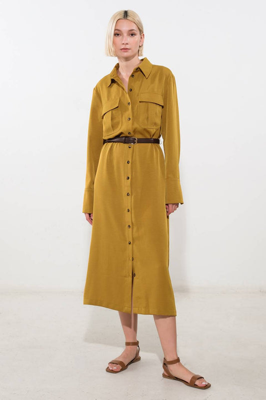 STATE OF BLISS WOVEN MIDI DRESS Flying Tomato