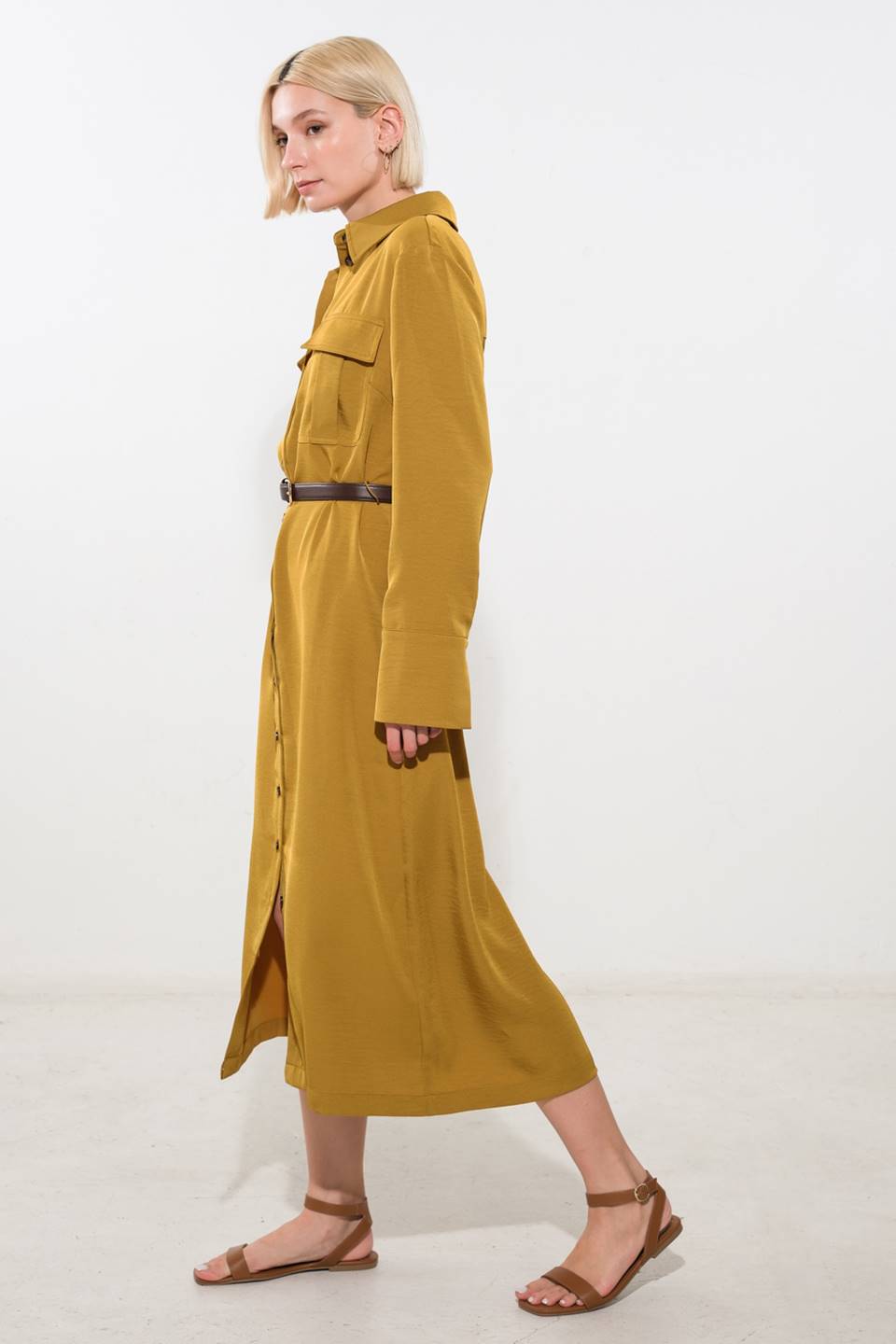 STATE OF BLISS WOVEN MIDI DRESS Flying Tomato