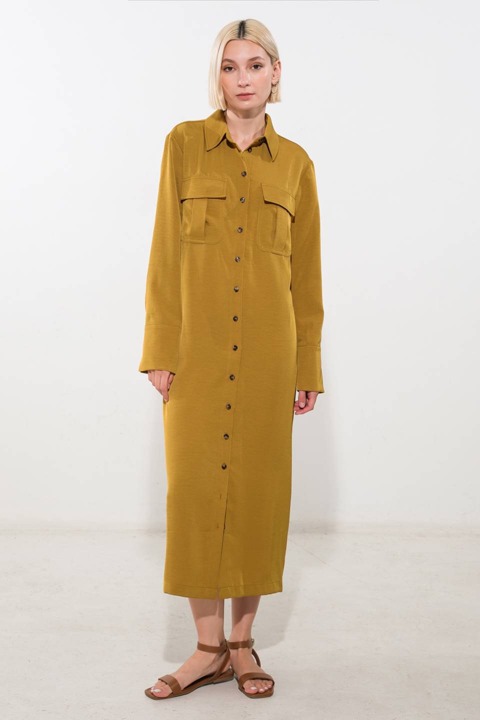 STATE OF BLISS WOVEN MIDI DRESS Flying Tomato