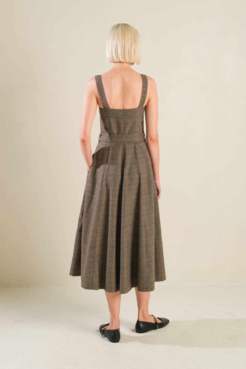 HAPPY CHANCE WOVEN MIDI DRESS