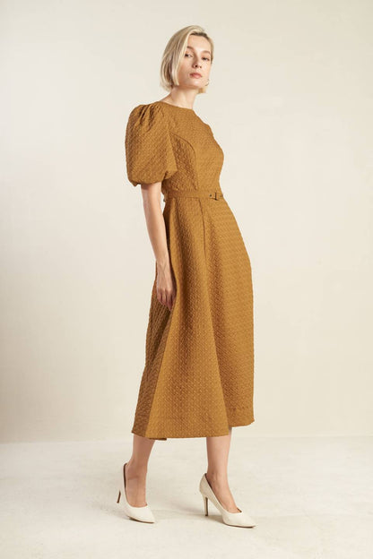 CAN'T STOP ME WOVEN MIDI DRESS