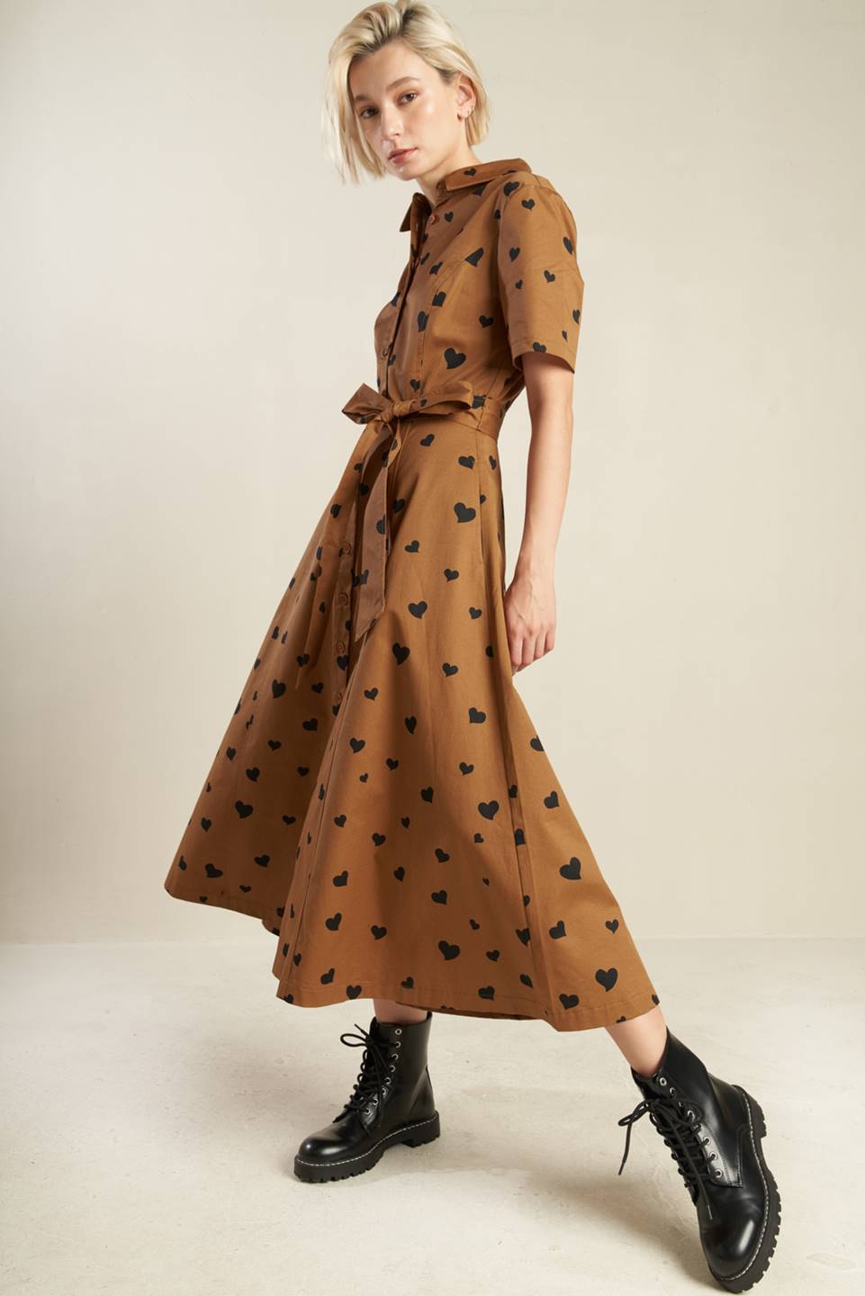 READY TO GO WOVEN MIDI DRESS Flying Tomato