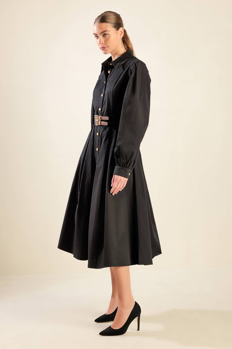 MIDNIGHT MASQUERADE WOVEN MIDI DRESS Flying Tomato