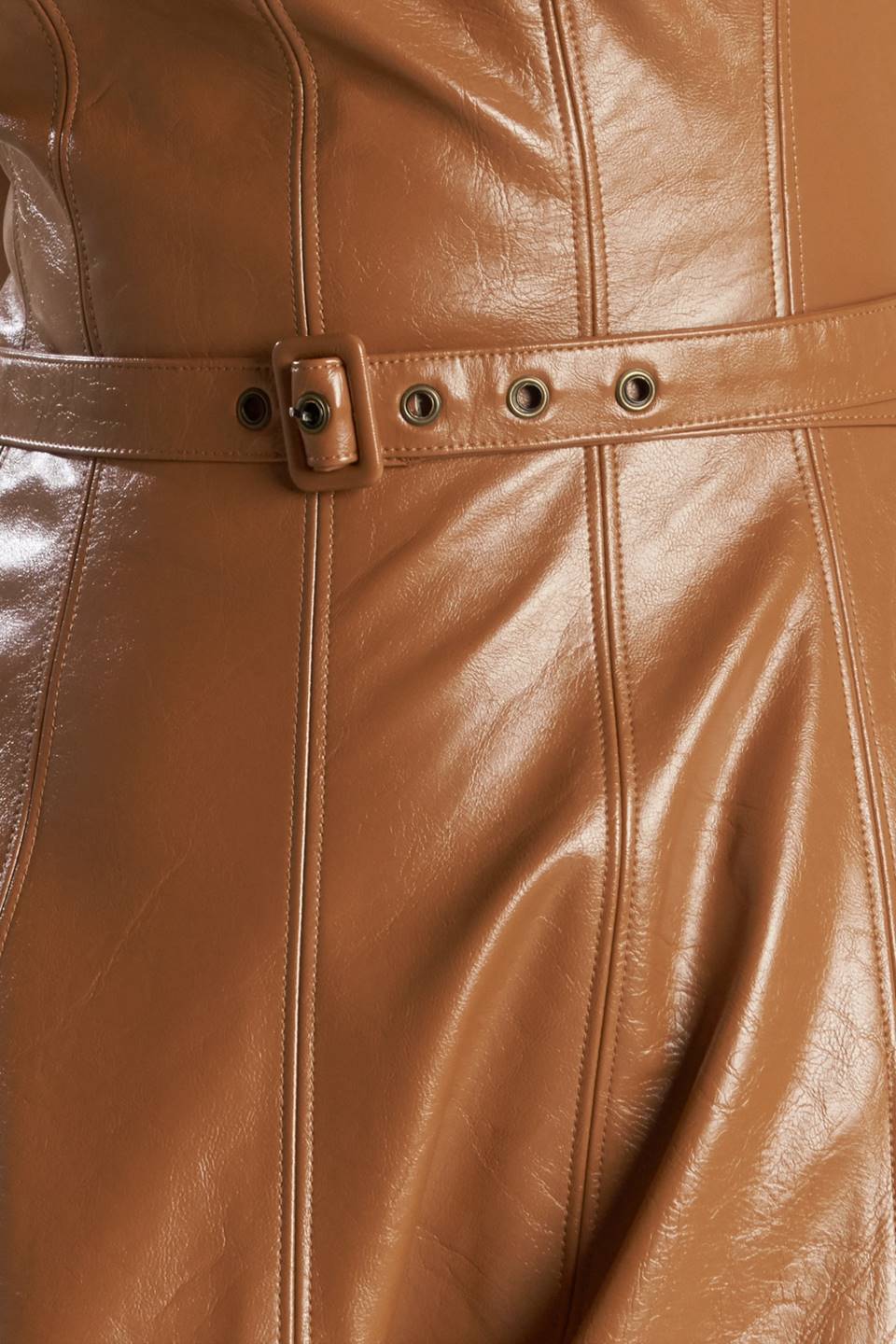 LUNAR SYMPHONY FAUX LEATHER MIDI DRESS Flying Tomato