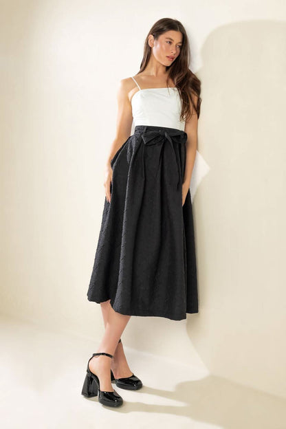 LUMINOUS NIGHT WOVEN MIDI DRESS