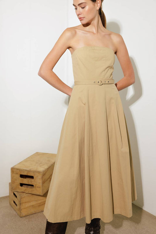TAKING COMPLIMENTS WOVEN MIDI DRESS Flying Tomato