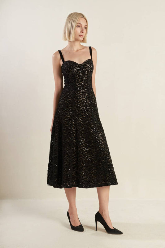 STAPLE MOMENT WOVEN LACE MIDI DRESS Flying Tomato