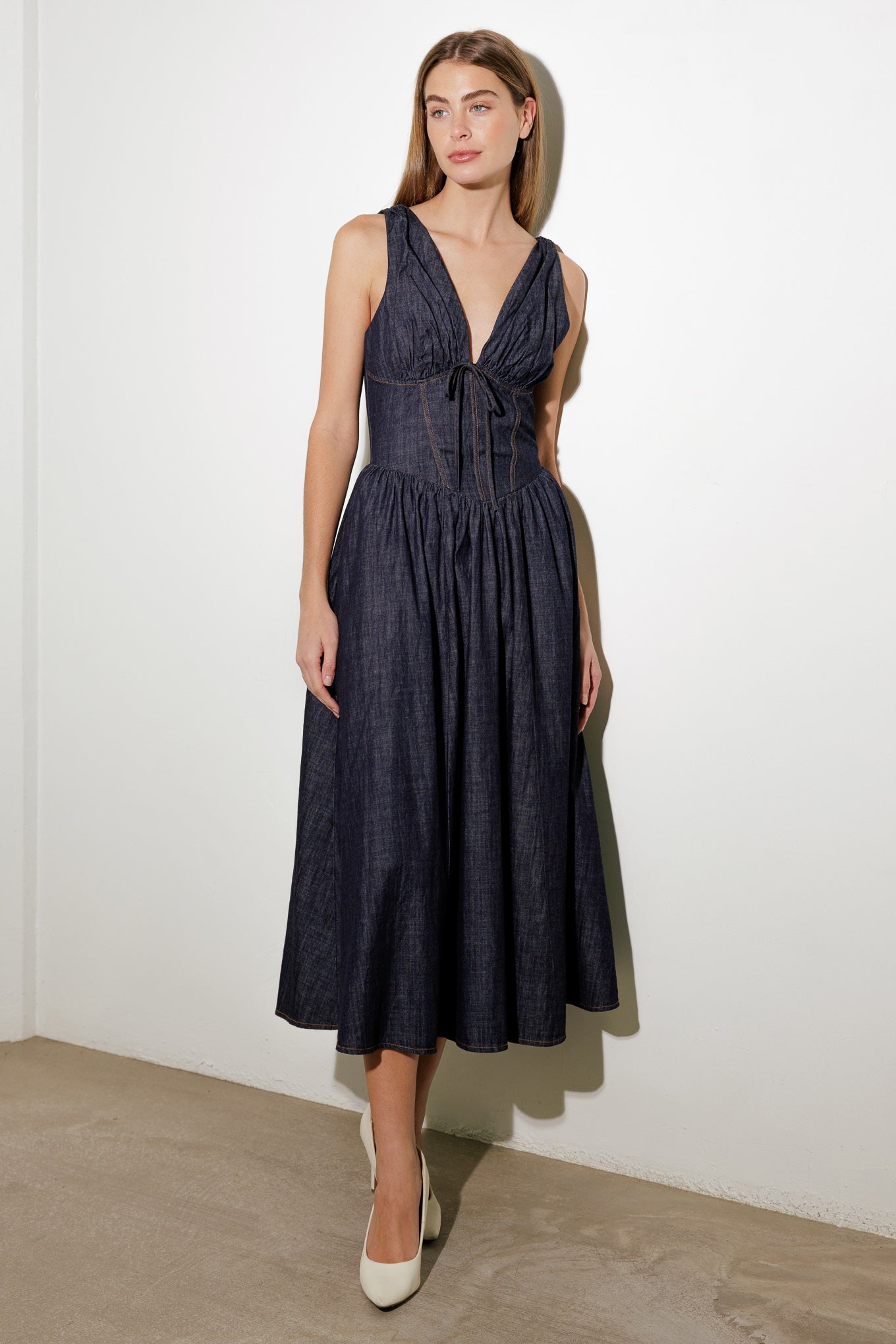 RUSTIC DREAM WOVEN MIDI DRESS Flying Tomato