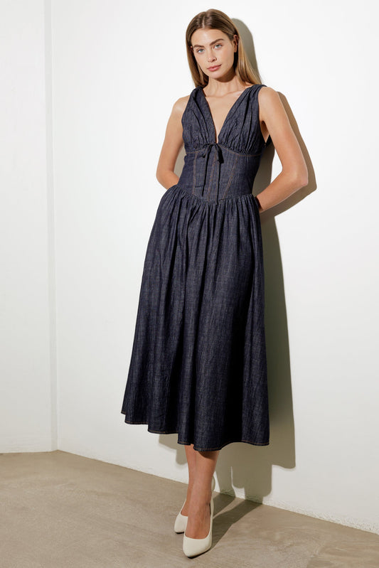RUSTIC DREAM WOVEN MIDI DRESS Flying Tomato