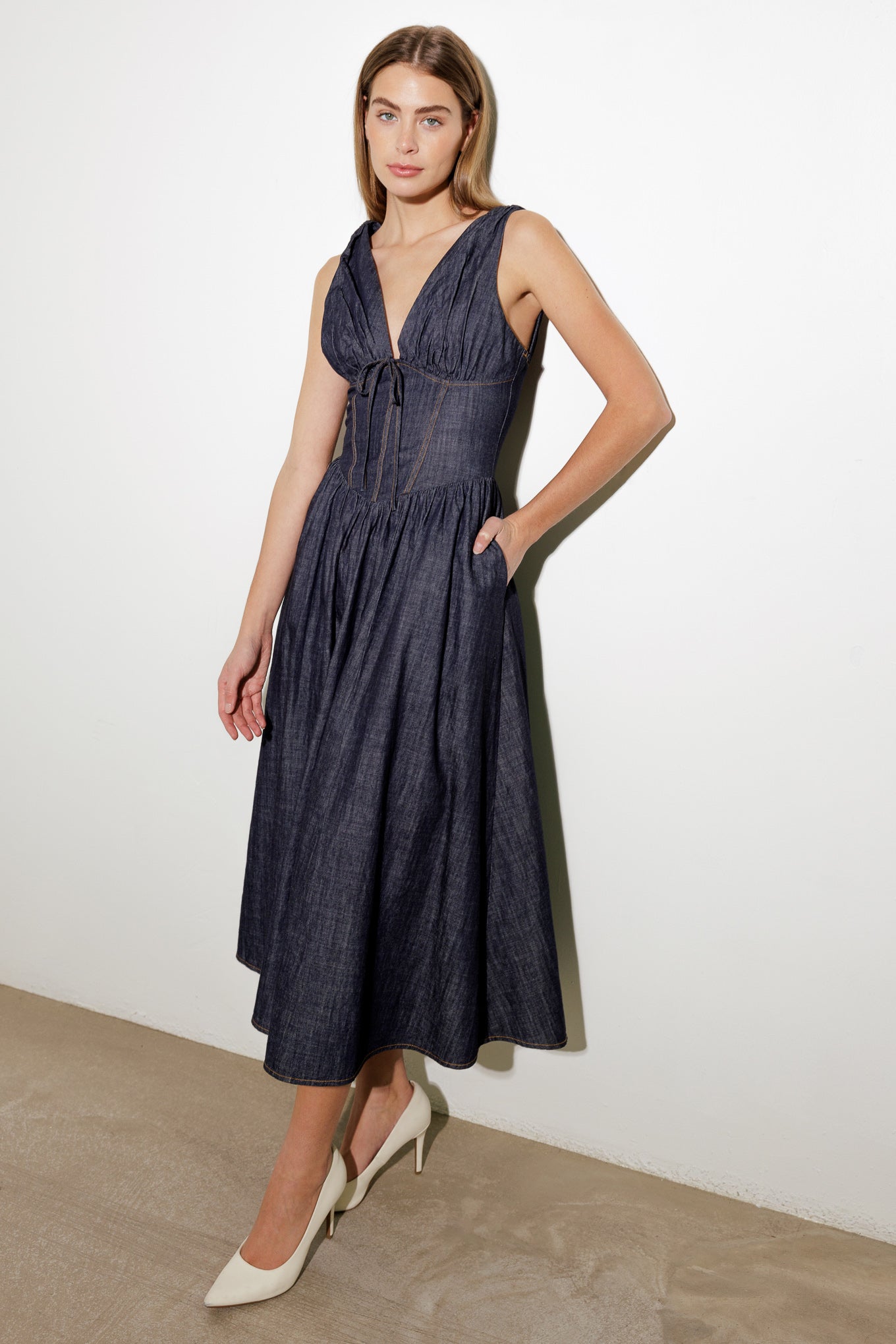 RUSTIC DREAM WOVEN MIDI DRESS Flying Tomato