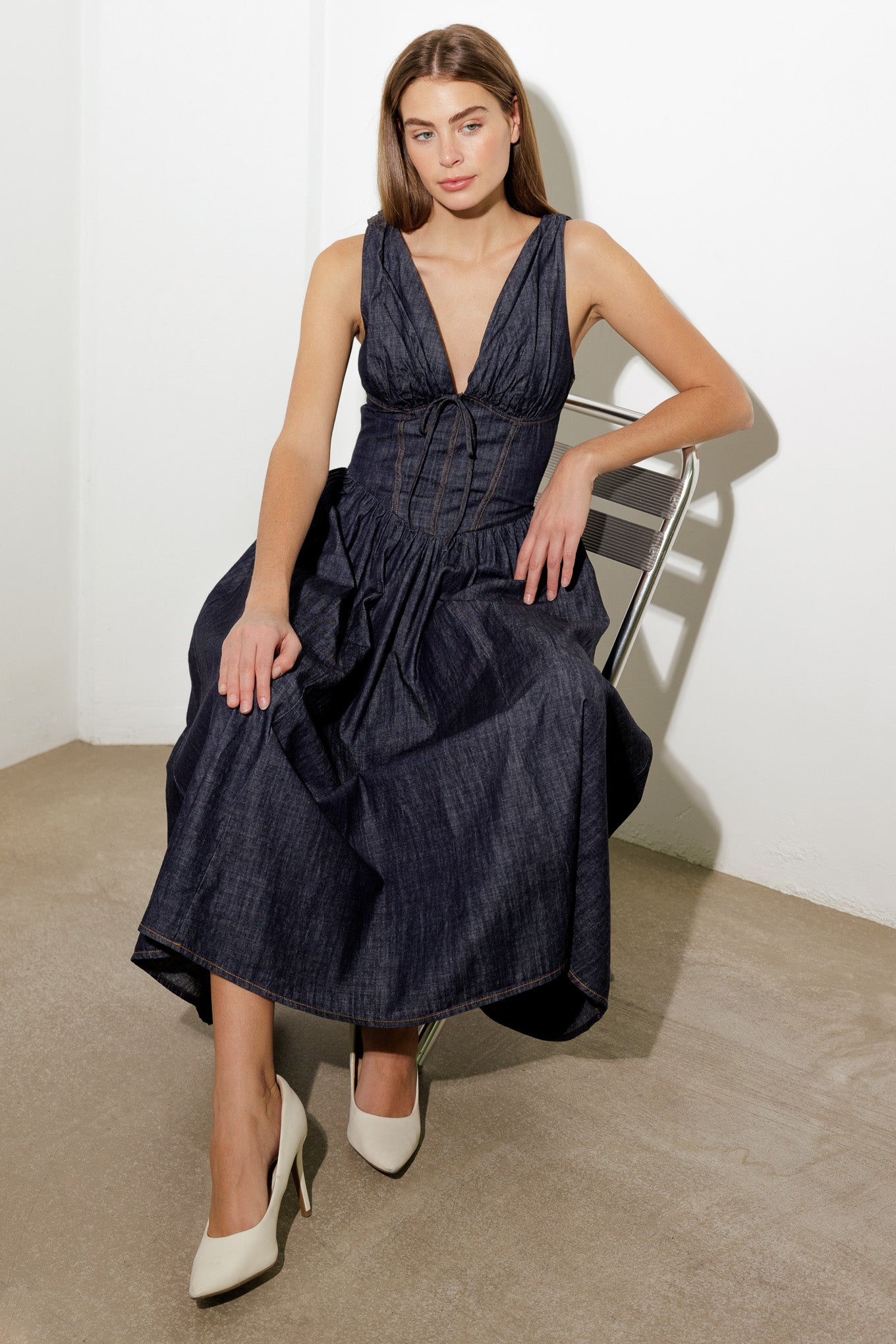 RUSTIC DREAM WOVEN MIDI DRESS Flying Tomato