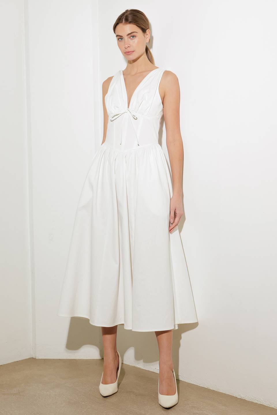 FANCIFUL ESCAPES WOVEN MIDI DRESS Flying Tomato