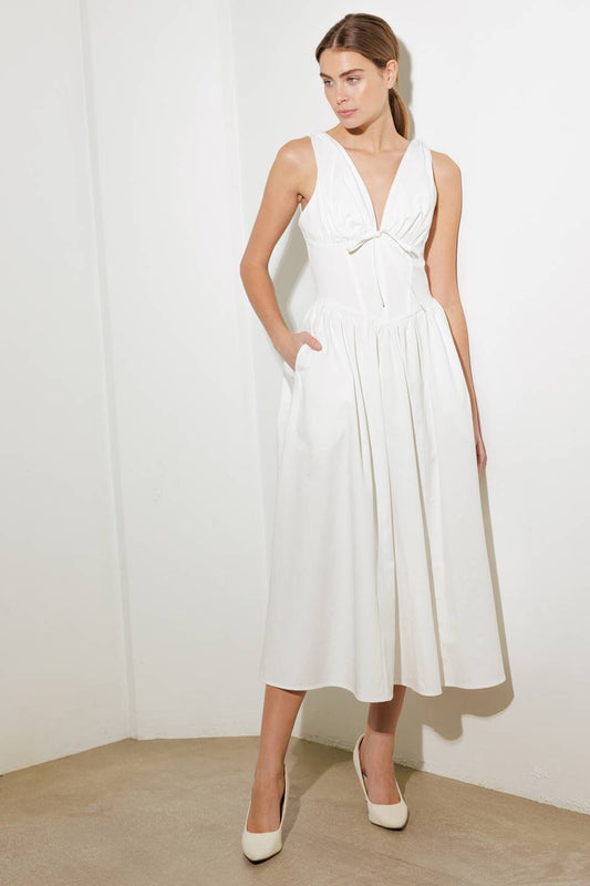 FANCIFUL ESCAPES WOVEN MIDI DRESS Flying Tomato