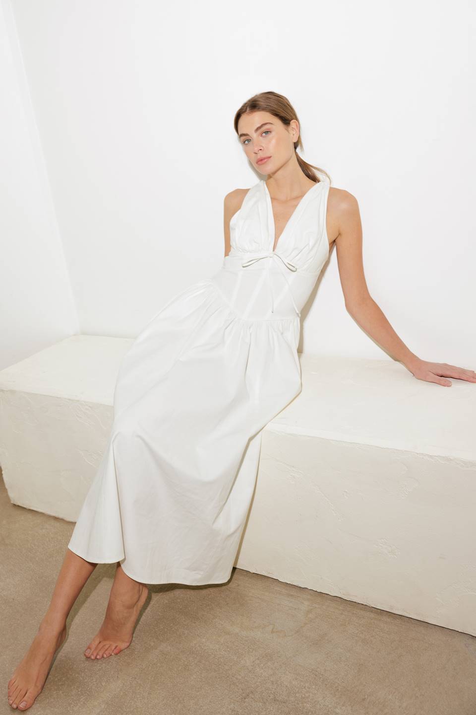 FANCIFUL ESCAPES WOVEN MIDI DRESS Flying Tomato